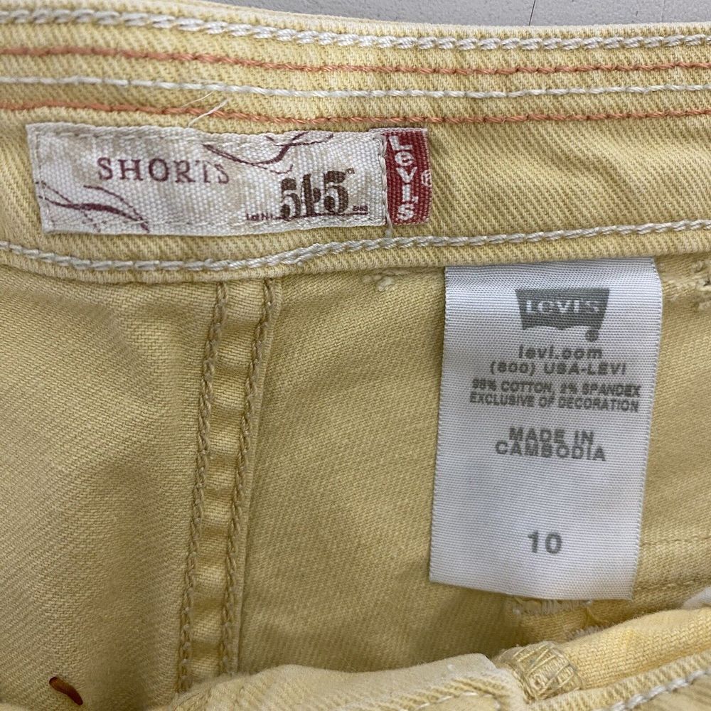Levi's 545 Shorts Womens Size 10 Beige Flap Pockets Denim Jean Stretch Preppy - Picture 11 of 11